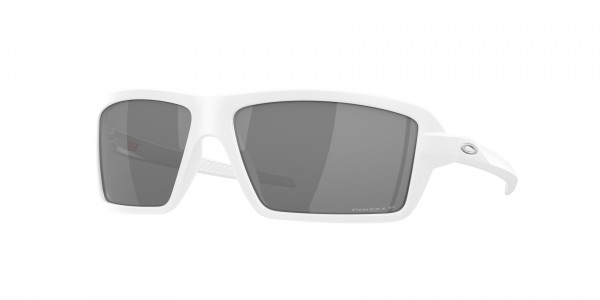 Oakley OO9129 CABLES Sunglasses, 912914 CABLES MATTE WHITE PRIZM BLACK (WHITE)