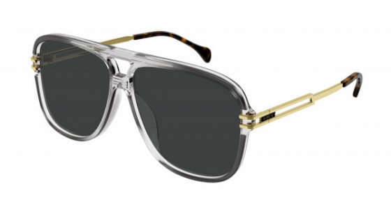 Gucci GG1105S Sunglasses, 001 - GREY with GOLD temples and GREY lenses