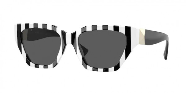 Valentino VA4110 Sunglasses, 518187 STRIPES BLACK WHITE (WHITE)