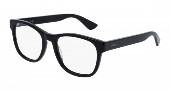 Gucci GG0004ON Eyeglasses, 001 - BLACK with TRANSPARENT lenses
