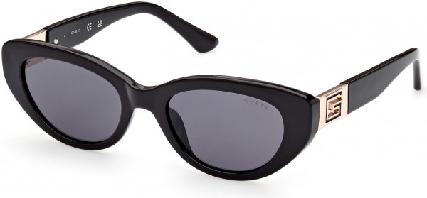 Guess GU7849 Sunglasses, 01A - Shiny Black  / Smoke