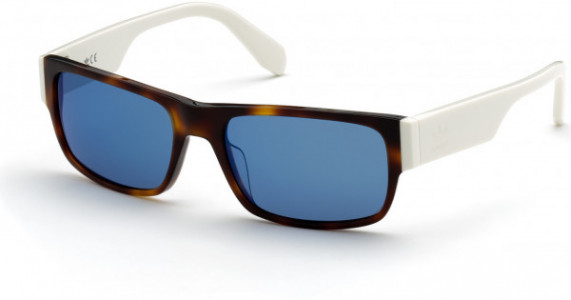 adidas Originals OR0007 Sunglasses, 52X - Dark Havana / Blue Mirror Lenses