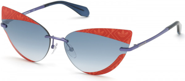 adidas Originals OR0016 Sunglasses, 68C - Red/other / Smoke Mirror Lenses