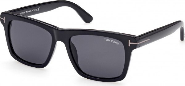 Tom Ford FT0906-N BUCKLEY-02 Sunglasses, 01A - Shiny Black / Shiny Black