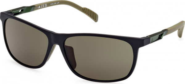 adidas SP0061 Sunglasses, 02N - Matte Black / Matte Light Green