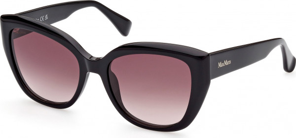 Max Mara MM0040 LOGO11 Sunglasses, 01B - Shiny Black / Shiny Black