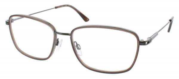 Aspire LEADER Eyeglasses, Brown Transparent/gunmetal