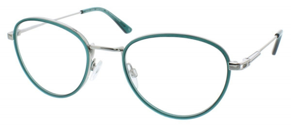 Aspire UNBOTHERED Eyeglasses, Teal Transparent/silver