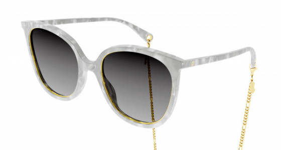 Gucci GG1076S Sunglasses, 003 - WHITE with GREY lenses