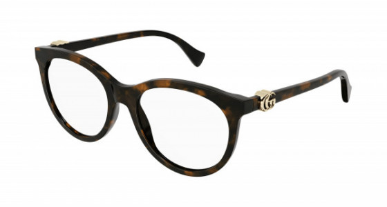 Gucci GG1074O Eyeglasses, 005 - HAVANA with TRANSPARENT lenses