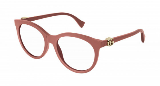 Gucci GG1074O Eyeglasses, 006 - PINK with TRANSPARENT lenses
