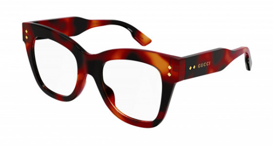 Gucci GG1082O Eyeglasses, 002 - HAVANA with TRANSPARENT lenses