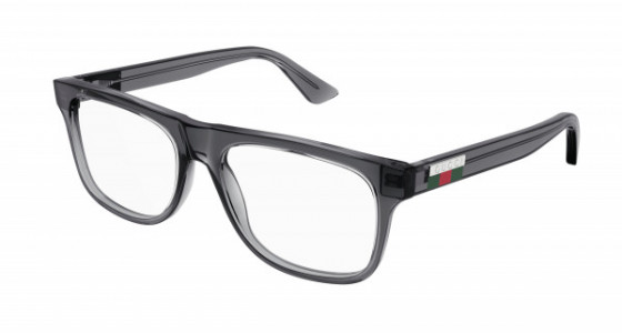 Gucci GG1117O Eyeglasses, 003 - GREY with TRANSPARENT lenses
