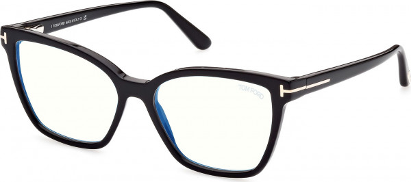 Tom Ford FT5812-B Eyeglasses, 001 - Shiny Black / Shiny Black