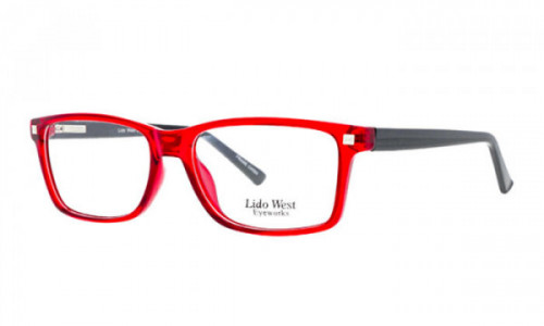 Lido West Sunset Eyeglasses, Red/Black