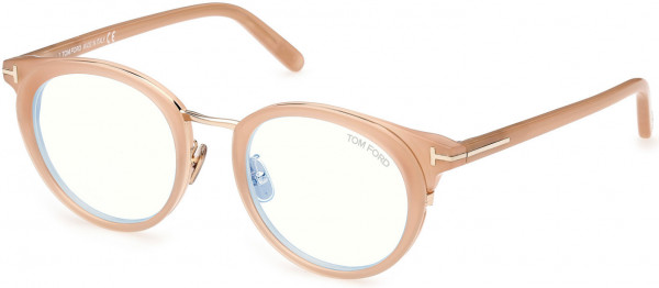 Tom Ford FT5784-D-B Eyeglasses, 072 - Shiny Semi-Milky Pink. 