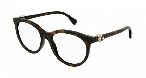 Gucci GG1074OA Eyeglasses, 002 - HAVANA with TRANSPARENT lenses