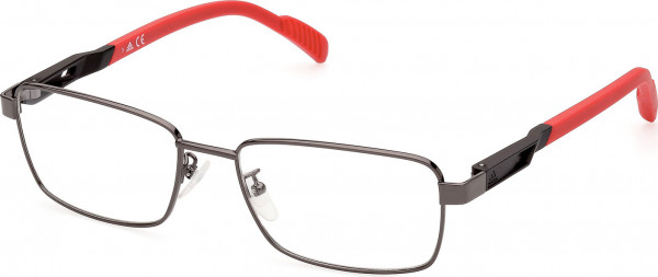 adidas SP5025 Eyeglasses, 009 - Shiny Gunmetal / Matte Light Red