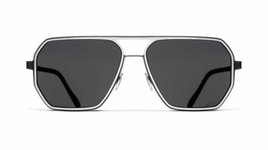 Blackfin Eagle Head [BF978] Sunglasses, C1462 - Black/Silver (Solid Smoke)