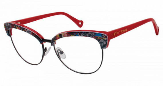 Betsey Johnson BET PUNCH Eyeglasses, red