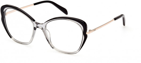 Emilio Pucci EP5200 Eyeglasses, 020 - Shiny Transparent Grey And Solid Black, Shiny Rose Gold
