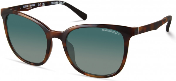 Kenneth Cole New York KC7263 Sunglasses, 52R - Dark Havana / Green Polarized