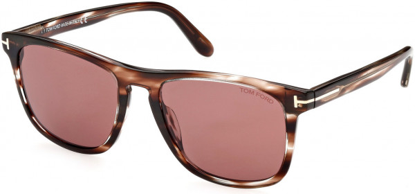 Tom Ford FT0930 Gerard-02 Sunglasses, 56S - Shiny Striped Brown Havana / Warm Brown Lenses