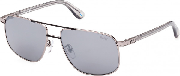 BMW Eyewear BW0031 Sunglasses, 16C - Shiny Light Ruthenium / Shiny Grey
