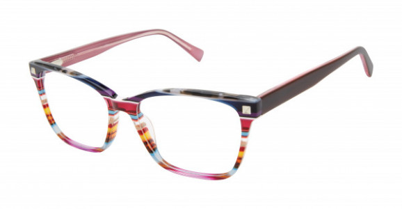 gx by Gwen Stefani GX091 Eyeglasses, Purple Multi Stripe (PUR)