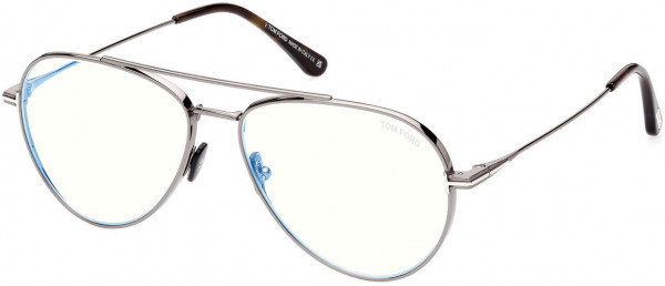 Tom Ford FT5800-B Eyeglasses, 008 - Shiny Dark Gunmetal, Shiny Dark Havana, 