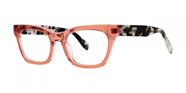 Genevieve CAUTIOUS Eyeglasses, Rose Crystal/Ivory Tort