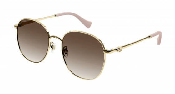 Gucci GG1142S Sunglasses, 002 - GOLD with BROWN lenses