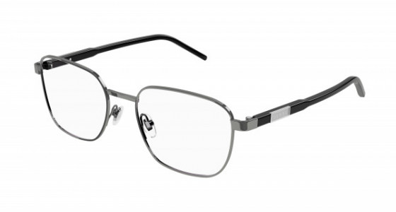 Gucci GG1161O Eyeglasses, 001 - GUNMETAL with BLACK temples and TRANSPARENT lenses
