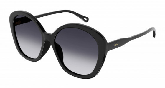 Chloé CH0081S Sunglasses, 005 - BLACK with BLUE lenses