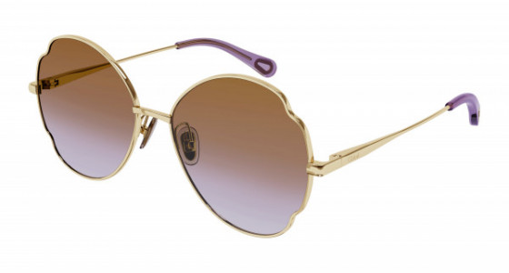 Chloé CC0008S Sunglasses, 004 - GOLD with BROWN lenses