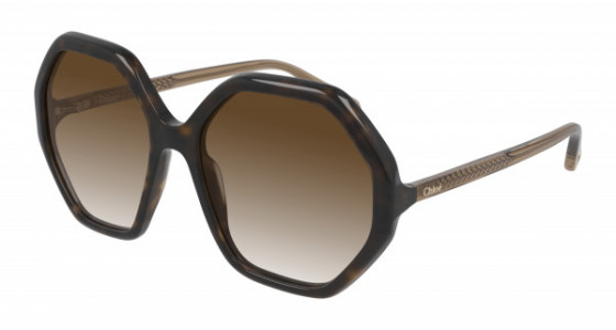 Chloé CH0008SA Sunglasses, 004 - HAVANA with BROWN temples and BROWN lenses