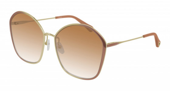 Chloé CH0015S Sunglasses, 004 - NUDE with ORANGE lenses