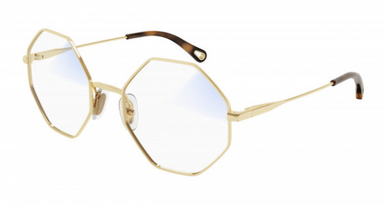 Chloé CH0022S Sunglasses, 001 - GOLD with TRANSPARENT lenses