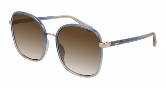 Chloé CH0031SA Sunglasses, 003 - BLUE with BROWN lenses