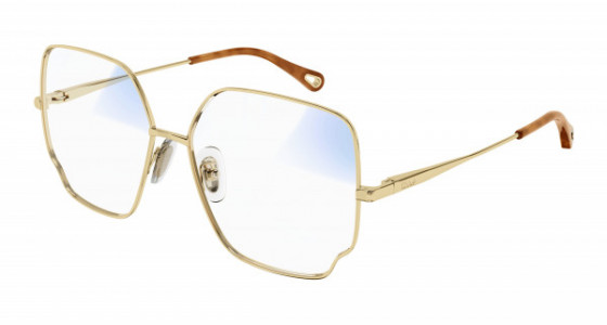 Chloé CH0096S Sunglasses, 001 - GOLD with TRANSPARENT lenses