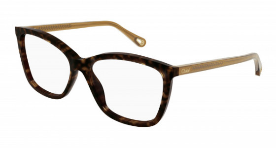 Chloé CH0118O Eyeglasses, 002 - HAVANA with BROWN temples and TRANSPARENT lenses