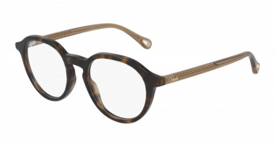 Chloé CH0012OA Eyeglasses, 004 - HAVANA with BROWN temples and TRANSPARENT lenses