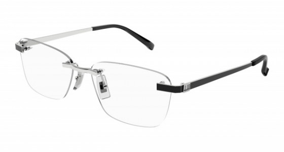 dunhill DU0038OA Eyeglasses, 002 - SILVER with TRANSPARENT lenses