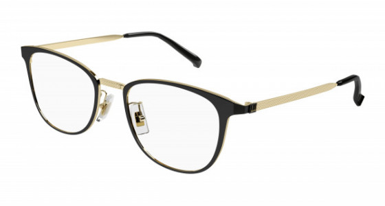 dunhill DU0041OA Eyeglasses, 005 - BLACK with GOLD temples and TRANSPARENT lenses