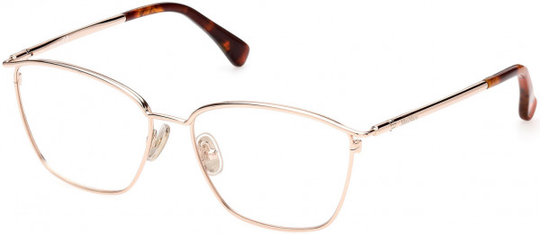 Max Mara MM5056 Eyeglasses, 028 - Shiny Rose Gold, Shiny Orange Havana