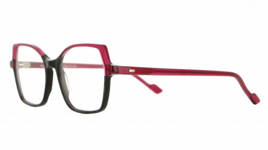 Vanni Pixel V1630 Eyeglasses, transparent burgundy/ black dama