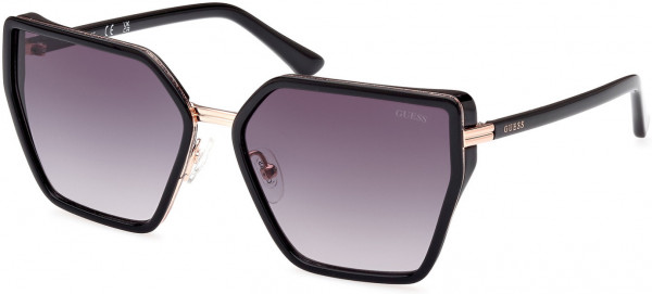 Guess GU7871 Sunglasses, 01B - Shiny Pink Gold / Shiny Black