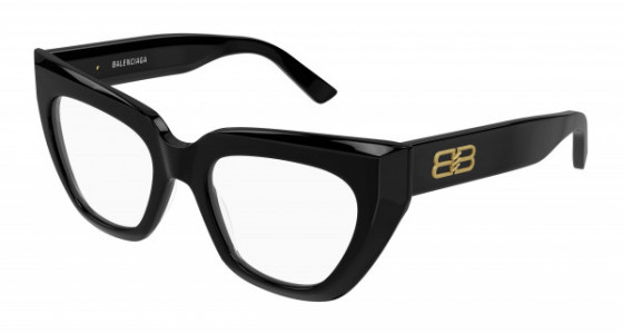 Balenciaga BB0238O Eyeglasses, 001 - BLACK with TRANSPARENT lenses