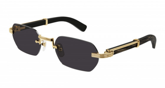 Cartier CT0362S Sunglasses, 002 - GOLD with BROWN temples and GREEN lenses