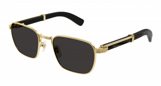 Cartier CT0363S Sunglasses, 002 - GOLD with BROWN temples and GREEN lenses